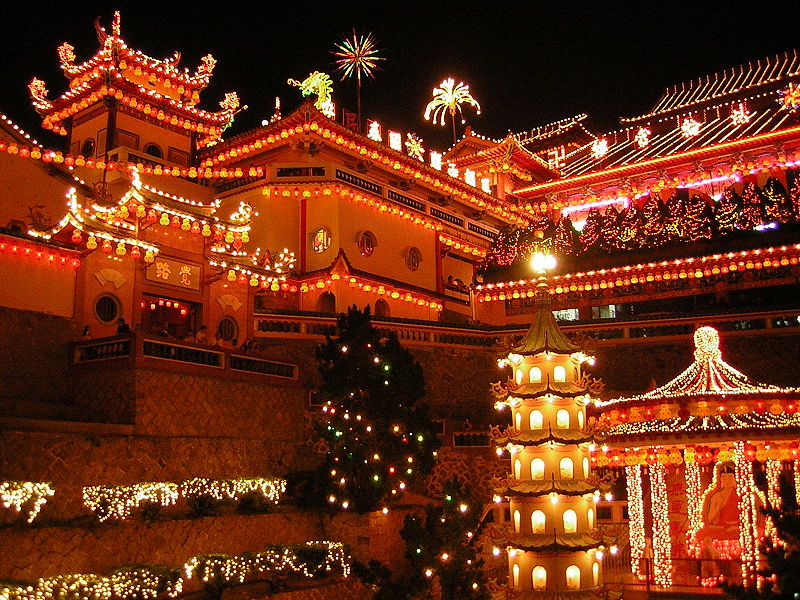 The Ke Lok Si Temple in Penang, Malaysia during Chinese New Year