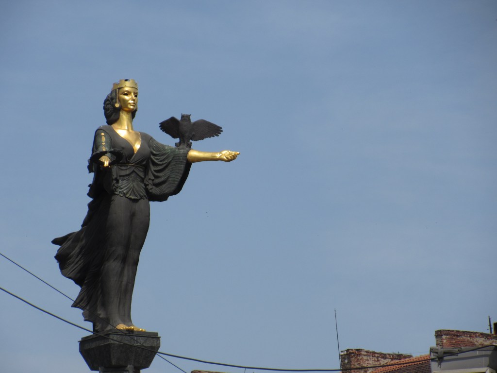 Statue of St Sofia - this statue replaced one of Lenin