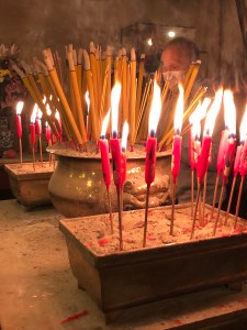 Incense burning at Man Mo Temple