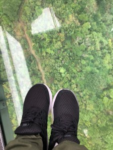 Crystal bottom cable car enroute to Lantau Island